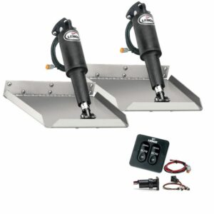 Image 1: Lenco 9" x 9" Edgemount Trim Tab Kit w/Standard Tactile Switch Kit 12V