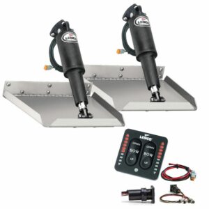 Image 1: Lenco 9" x 9" Edgemount Trim Tab Kit w/LED Indicator Switch Kit 12V