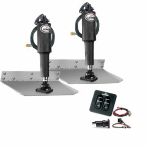 Image 1: Lenco 9" x 12" Standard Trim Tab Kit w/Standard Integrated Switch Kit 12V