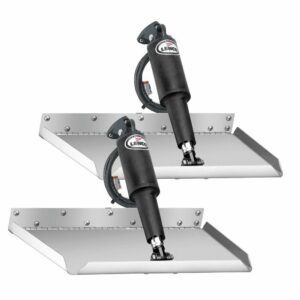 Image 1: Lenco 12" x 9" Edgemount Trim Tab Kit w/LED Indicator Switch Kit 12V