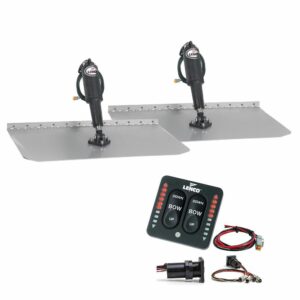 Image 1: Lenco 12" x 12" Standard Trim Tab Kit w/LED Integrated Switch Kit 12V