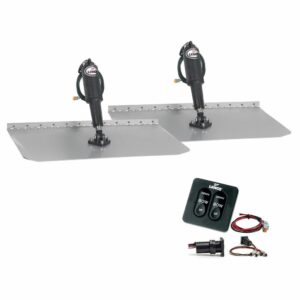 Image 1: Lenco 12" x 18" Standard Trim Tab Kit w/Standard Tactile Switch Kit 12V