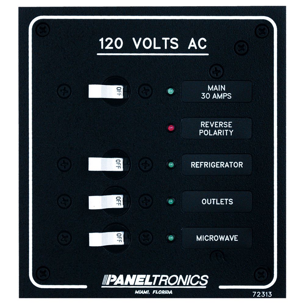 Image 1: Paneltronics Standard AC 3 Position Breaker Panel & Main w/LEDs