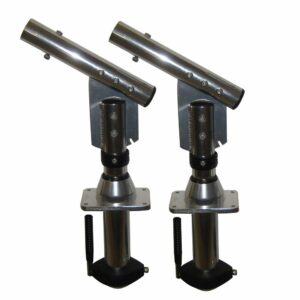 Image 1: Lee's Sidewinder Bolt-In Outrigger Mounts, Lay-Down Version - Silver(Pair)