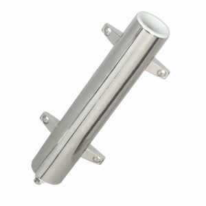 Image 1: Lee's Stainless Steel Heavy Duty Bulkhead Mount w/ Swivel Base - Extra Long 2.25" OD X 14.5" Tube