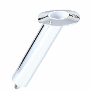 Image 1: Lee's 30° Stainless Steel Swivel Base Flush Mount Rod Holder 2.25" OD X 14.5" Tube