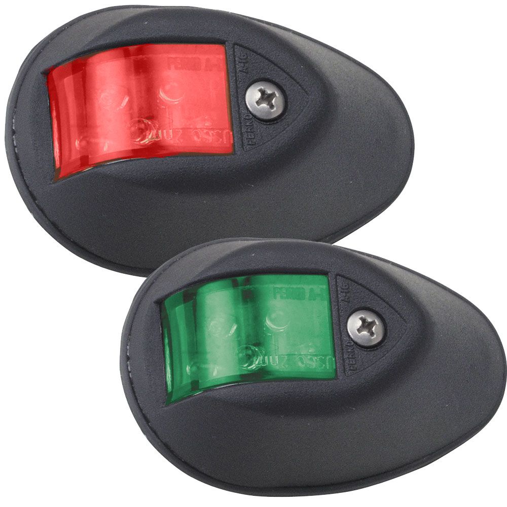 Image 1: Perko LED Sidelights - Red/Green - 12V - Black Housing