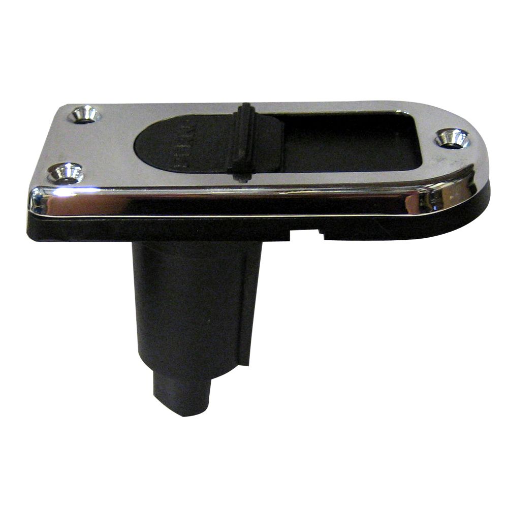 Image 1: Perko Locking Collar Pole Light Mounting Base - 2 Pin - Chrome Plated w/Slide Cover