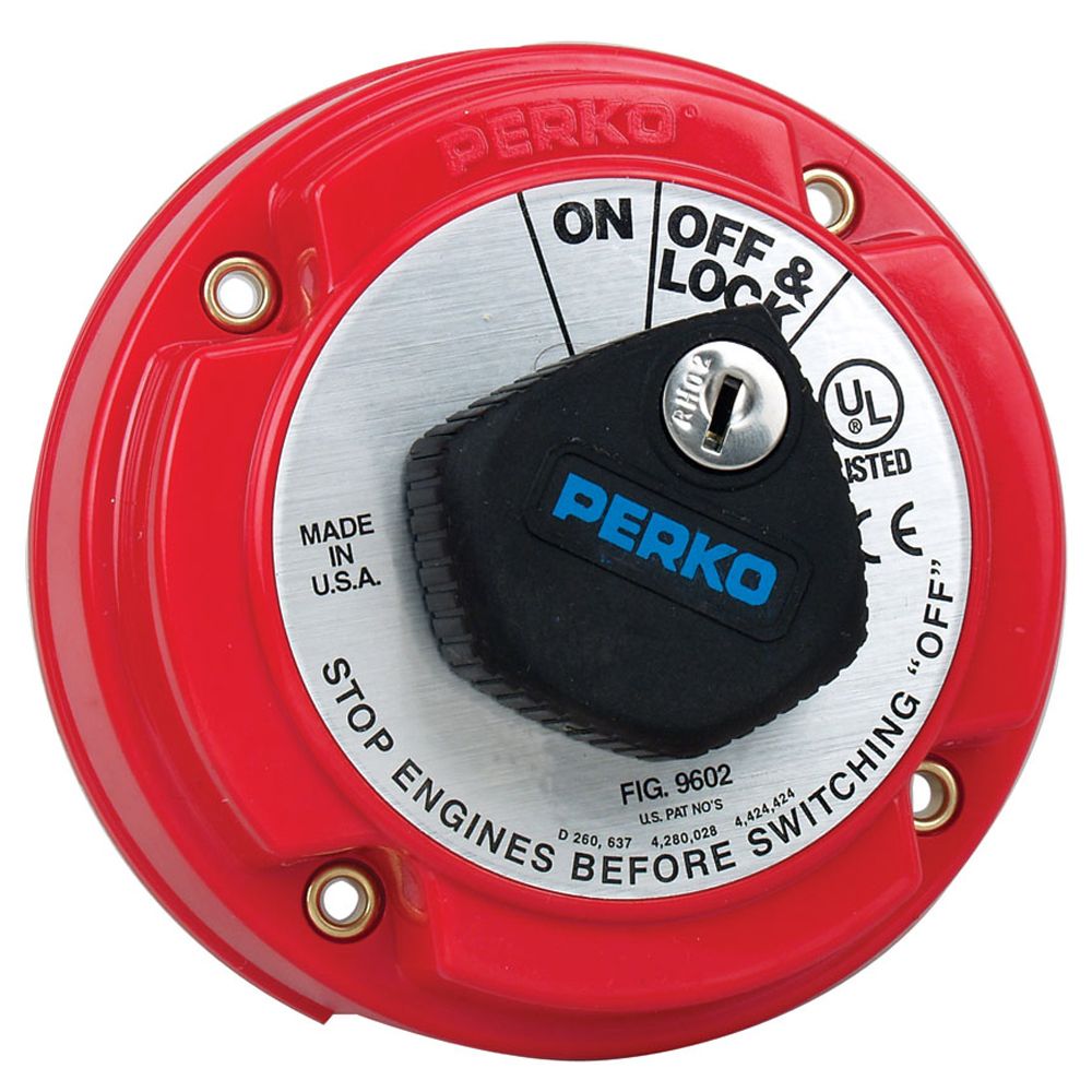 Image 1: Perko Medium Duty Main Battery Disconnect Switch w/Key Lock
