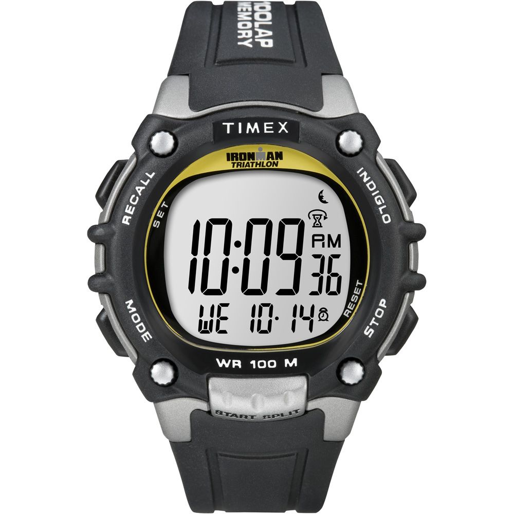 Image 1: Timex Ironman Traditional 100-Lap - Black/Silver/Yellow Watch