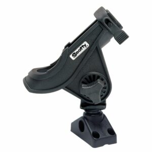 Image 1: Scotty 280 Bait Caster/Spinning Rod Holder w/241 Deck/Side Mount - Black