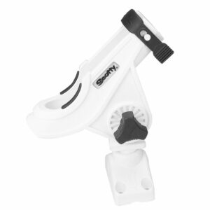 Image 1: Scotty 280 Bait Caster/Spinning Rod Holder w/241 Deck/Side Mount - White