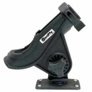 Image 1: Scotty 281 Bait Caster/Spinning Rod Holder w/244 Flush Deck Mount - Black