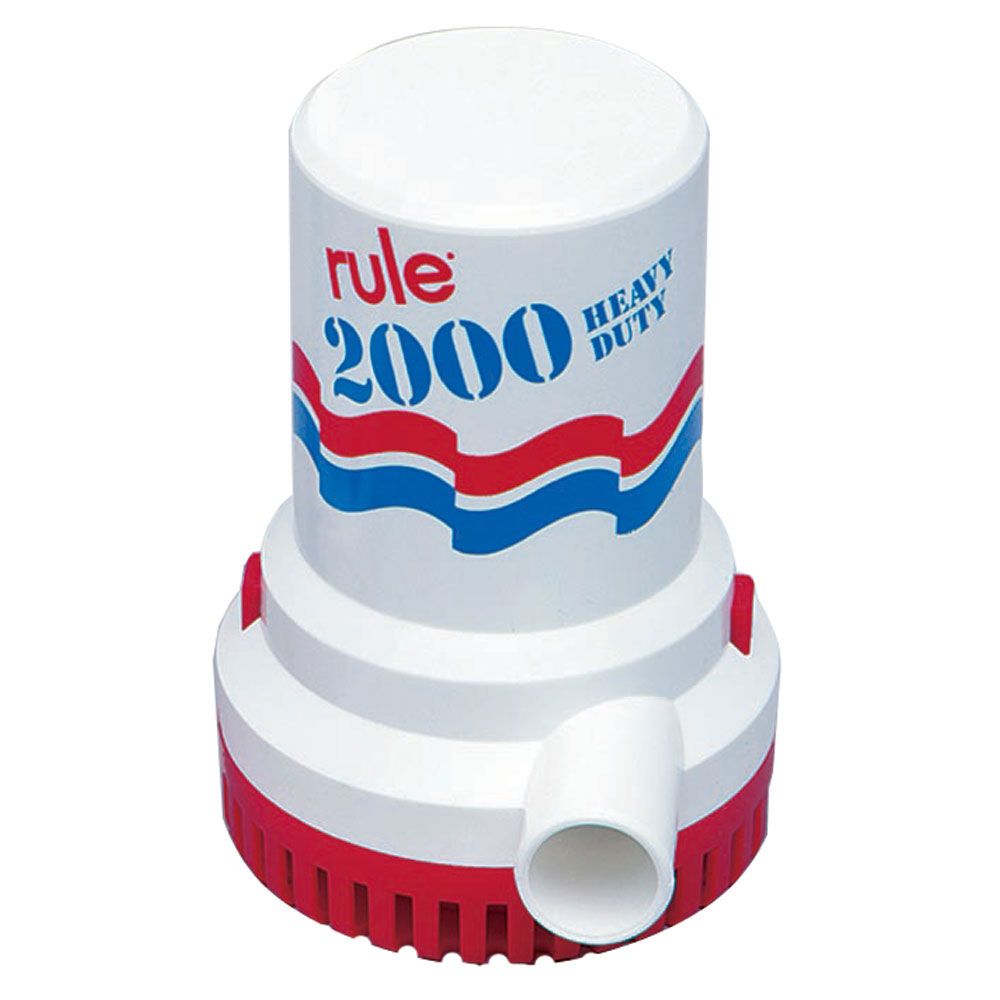 Image 1: Rule 2000 GPH Non-Automatic Bilge Pump w/6' Leads