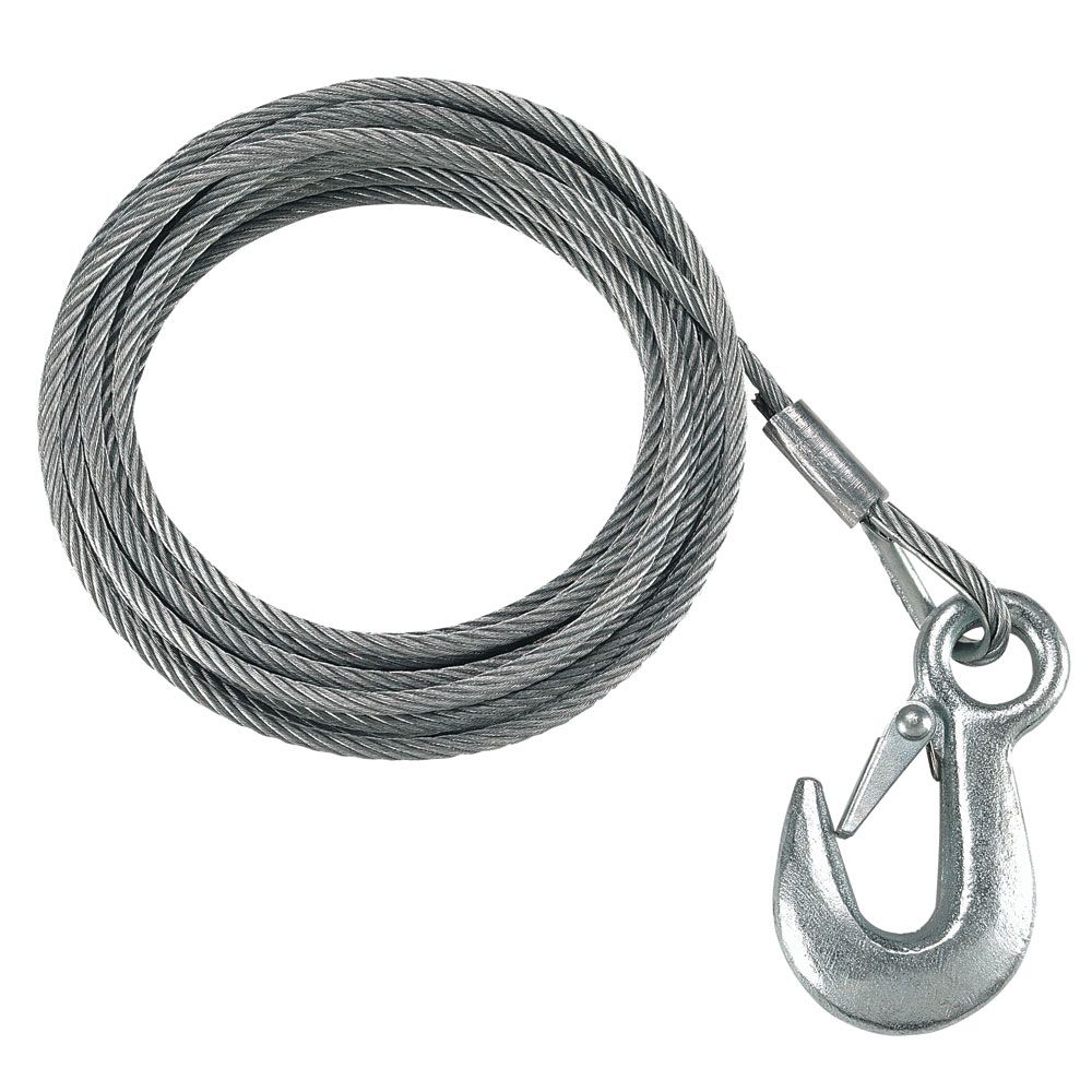 Image 1: Fulton 3/16" x 25' Galvanized Winch Cable - 4,200 lbs. Breaking Strength