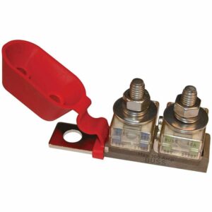 Image 1: Blue Sea 2151 Terminal Fuse Block - 3/8" Mounting Hole - 2 Terminal Studs