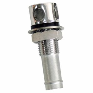Image 1: Whitecap Fuel Vent - Round Head, Straight Shaft, 5/8" Hose