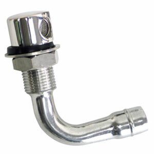 Image 1: Whitecap Fuel Vent - Round Head, 90 Degree, 5/8" Hose