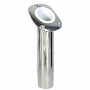 Image 1: Whitecap Bluewater 30 Deg. Stamped S.S. Flush Mount Rod Holder