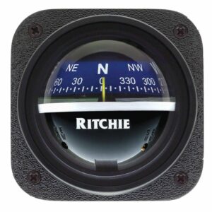 Image 1: Ritchie V-537B Explorer Compass - Bulkhead Mount - Blue Dial