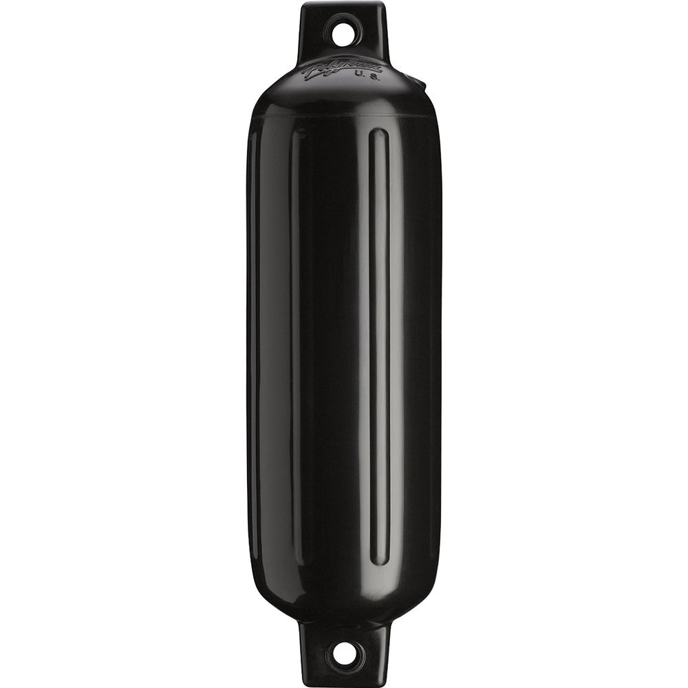 Image 1: Polyform G-1 Twin Eye Fender 3.5" x 12.8" - Black