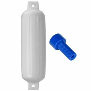 Image 1: Polyform G-4 Twin Eye Fender 6.5" x 22" White w/Adapter