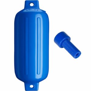 Image 1: Polyform G-6 Twin Eye Fender 11" x 30" - Blue w/Adapter