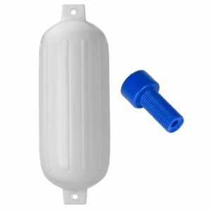 Image 1: Polyform G-6 Twin Eye Fender 11" x 30" - White w/Adapter