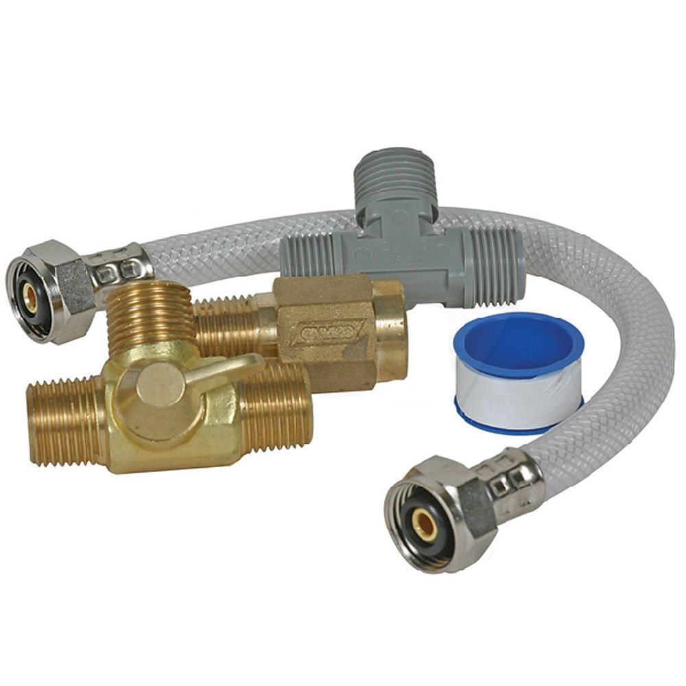 Image 1: Camco Quick Turn Permanent Waterheater Bypass Kit