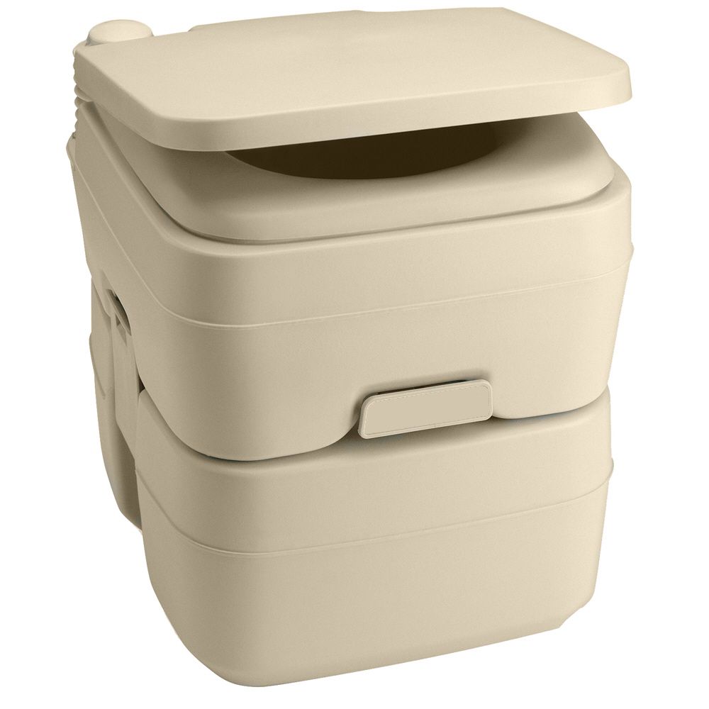 Image 1: Dometic 965 MSD Portable Toilet w/Mounting Brackets - 5 Gallon - Parchment