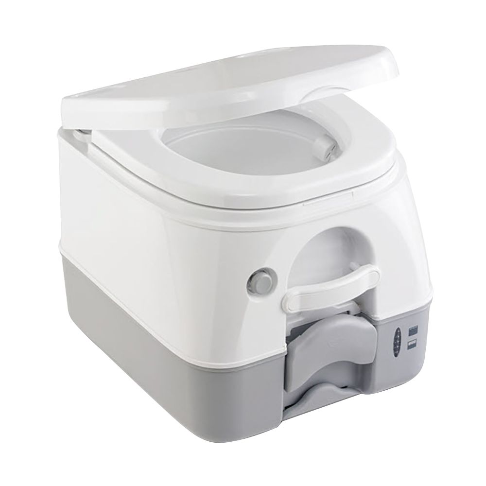 Image 1: Dometic 974 MSD Portable Toilet w/Mounting Brackets - 2.6 Gallon - Grey