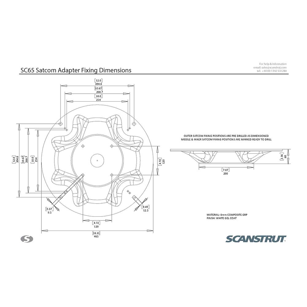 Image 2: Scanstrut SC65 Satcom Mount