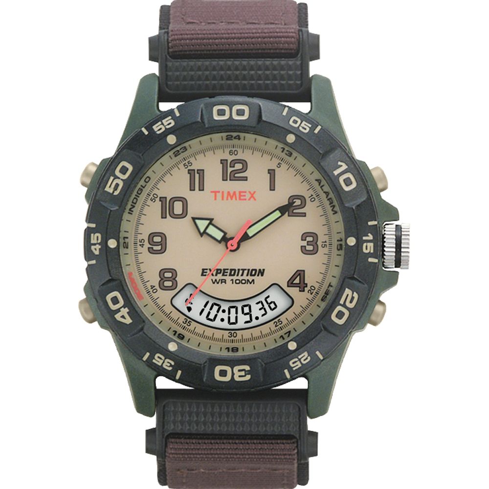 Image 1: Timex Expedition Resin Combo Classic Analog Green/Black/Brown