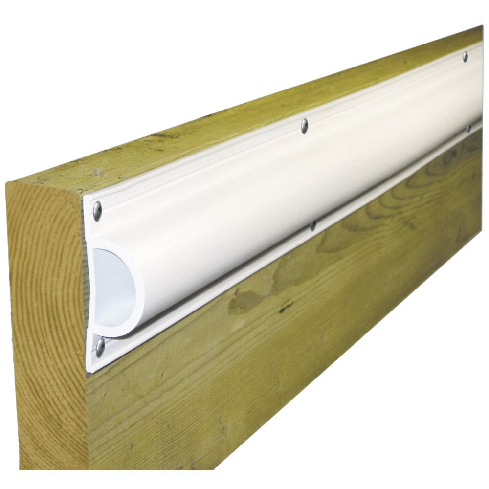 Image 1: Dock Edge Standard "D" PVC Profile 16ft Roll - White