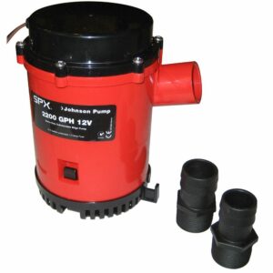 Image 1: Johnson Pump 2200 GPH Bilge Pump 1-1/8" Hose 12V Threaded Port