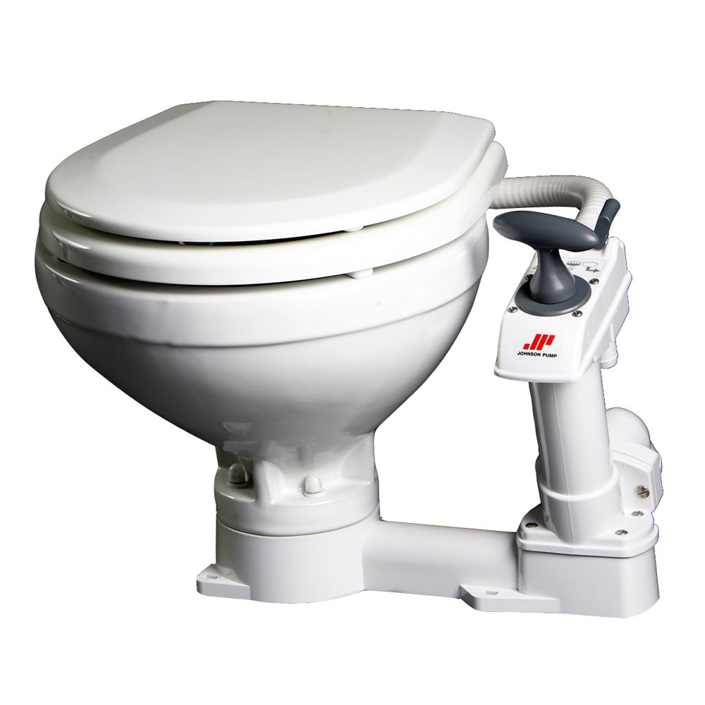 Image 1: Johnson Pump Compact Manual Toilet