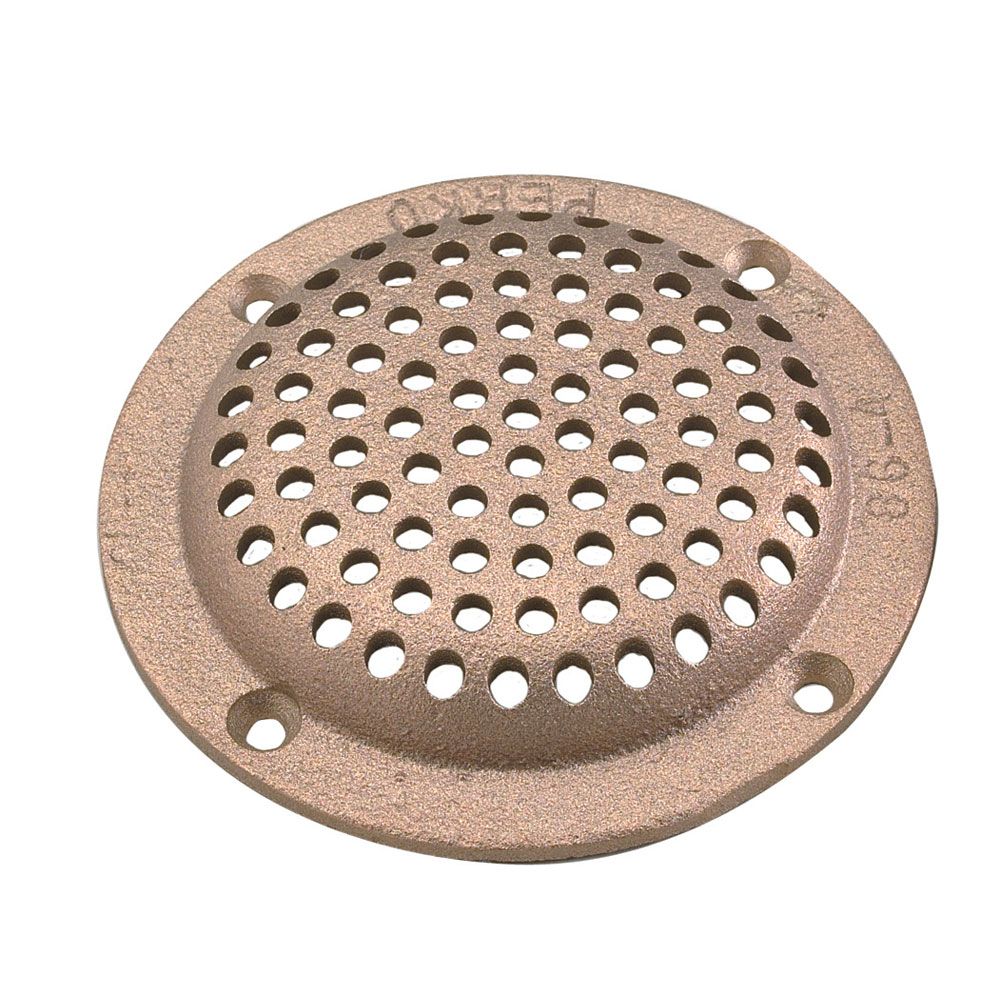 Image 1: Perko 3-1/2" Round Bronze Strainer MADE IN THE USA