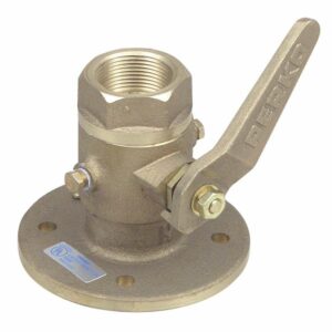 Image 1: Perko 1-1/4" Seacock Ball Valve Bronze MADE IN THE USA