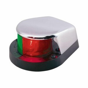 Image 1: Perko 12V Bi-Color Bow Light Black Base Chrome Plated Top MADE IN THE USA