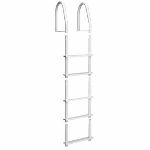Image 1: Dock Edge Fixed 5 Step Ladder Bight White Galvalume