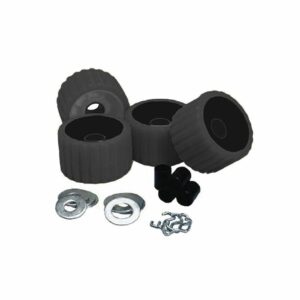 Image 1: C.E. Smith Ribbed Roller Replacement Kit - 4 Pack - Black