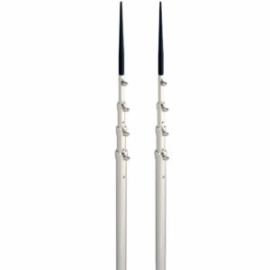 Image 1: Lee's 16.5' Bright Silver Black Spike Telescopic Poles f/Sidewinder