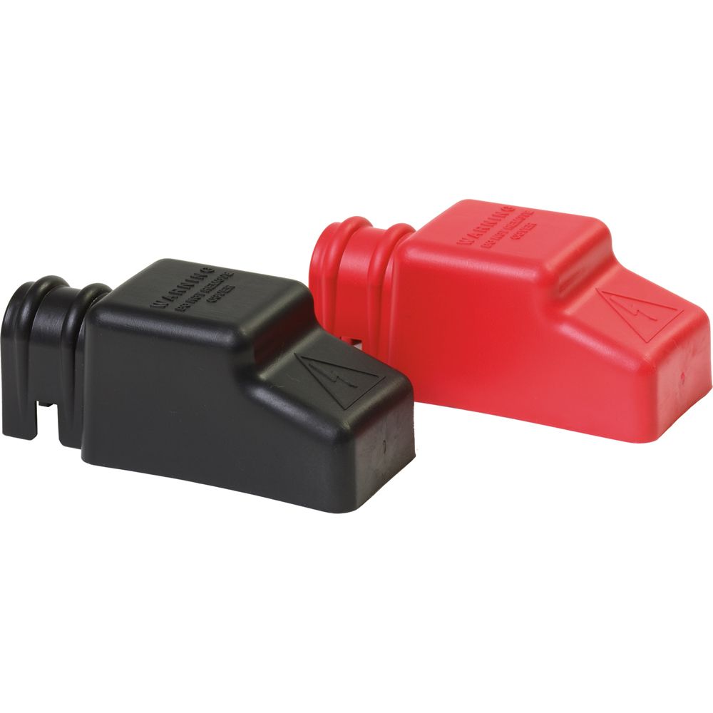 Image 1: Blue Sea 4018 Square CableCap Insulators Pair Red/Black