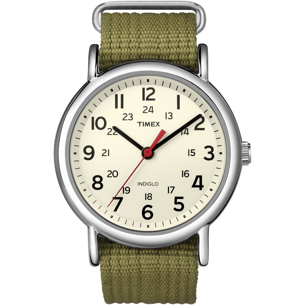 Image 1: Timex Weekender® Slip-Thru Watch - Olive Green