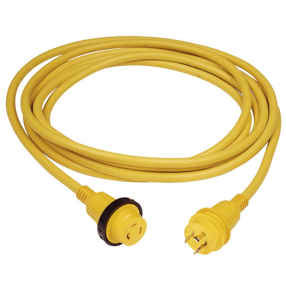 Image 1: Marinco 30A 25' Molded Cordset - 125V - Yellow