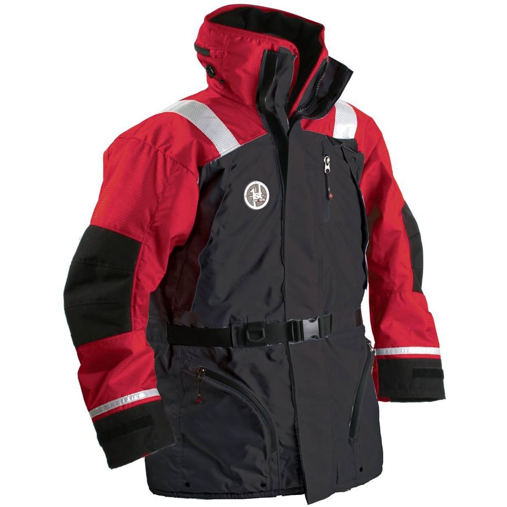 Image 1: First Watch AC-1100 Flotation Coat - Red/Black - Small