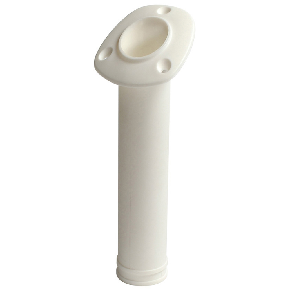 Image 1: C.E. Smith Flush Mount 30° Nylon Rod Holder - White