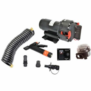 Image 1: Johnson Pump 5.2 GPM Aqua Jet Washdown Pump Kit w/Hose - 24V