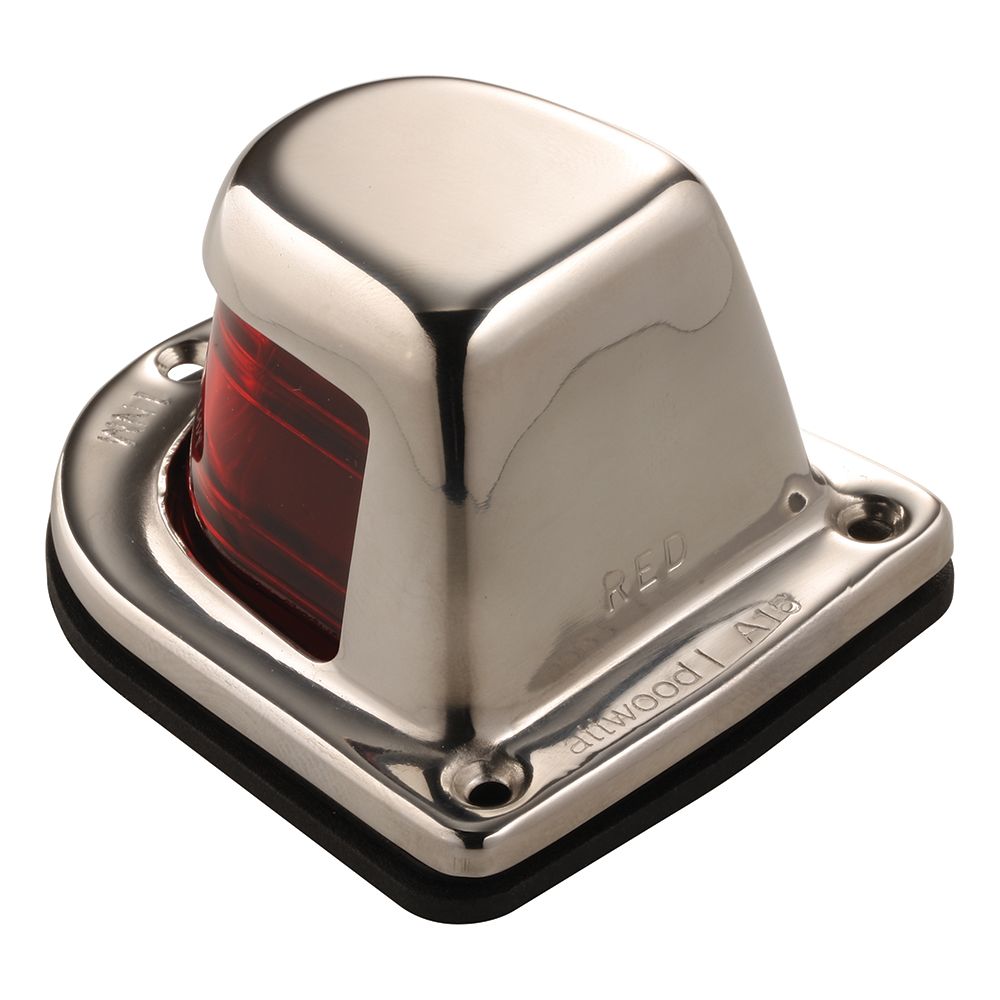 Image 2: Attwood 1-Mile Deck Mount, Red Sidelight - 12V - Stainless Steel Housing