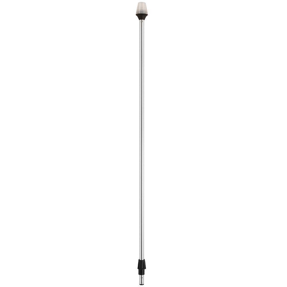Image 2: Attwood Frosted Globe All-Around Pole Light w/2-Pin Locking Collar Pole - 12V - 42"